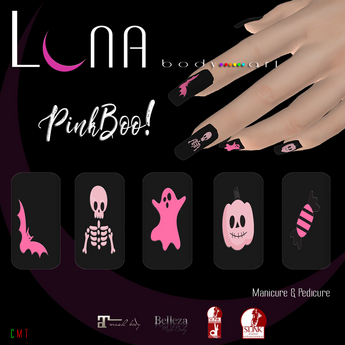 Second Life Marketplace - .::LUNA::. Body Art - Pink Boo! - Nails